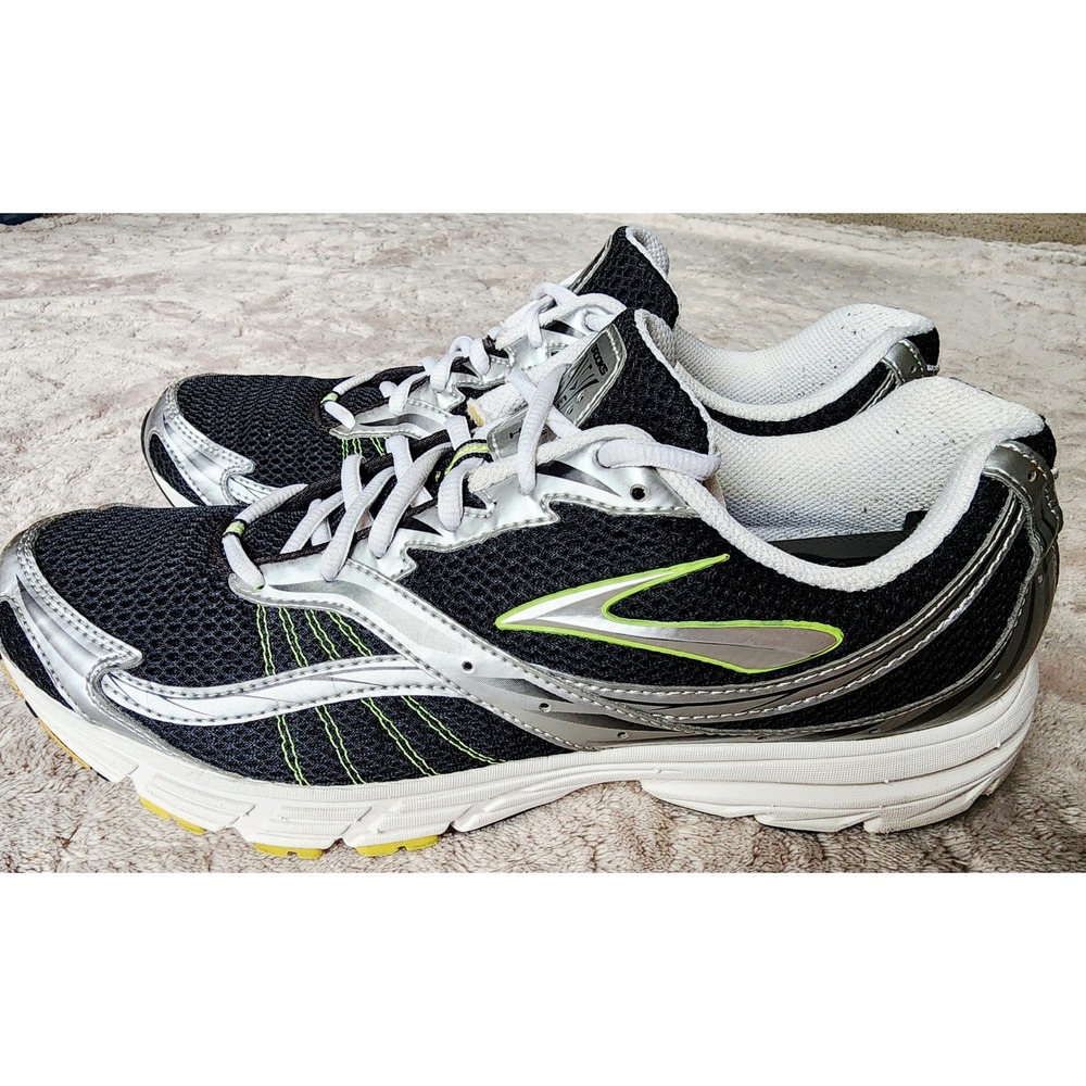 Brooks Launch Mens 11.5 Running Shoes Black Silver Lime Green